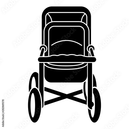 Parent baby stroller icon. Simple illustration of parent baby stroller vector icon for web design isolated on white background