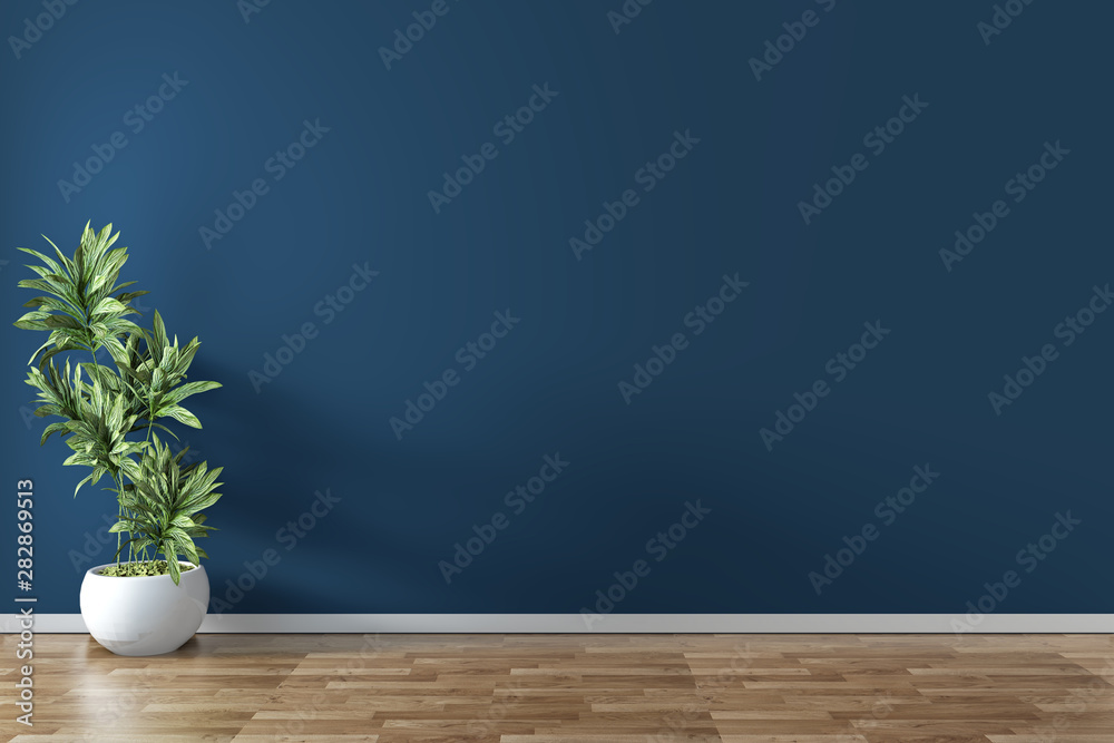 Screen Empty dark blue room interior 3d rendering Screen Empty dark blue room interior 3d rendering