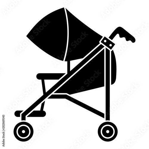 Mom baby pram icon. Simple illustration of mom baby pram vector icon for web design isolated on white background