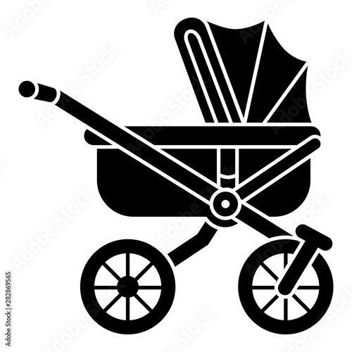 Infant baby pram icon. Simple illustration of infant baby pram vector icon for web design isolated on white background