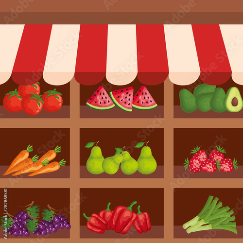 healthy fruits and vegetables fresh products