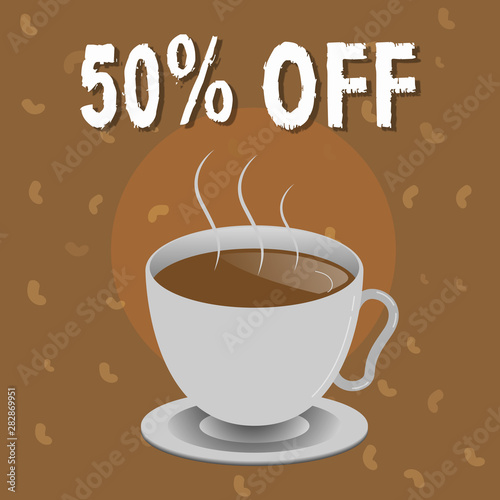 Conceptual hand writing showing 50 Off. Business photo text Discount of fifty percent over regular price Promotion Sale Clearance.