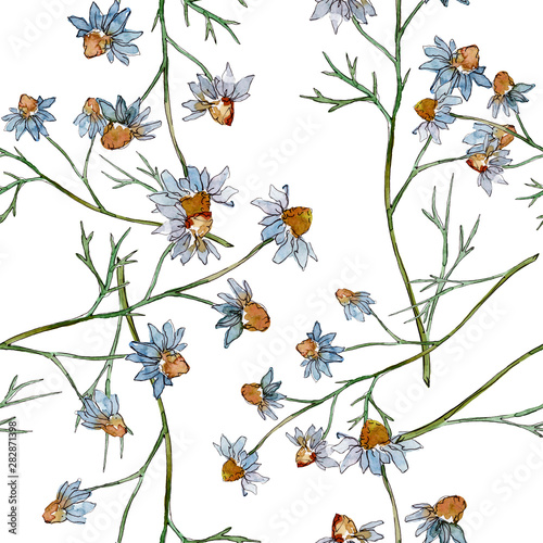 Wildflowers floral botanical flowers. Watercolor background illustration set. Seamless background pattern. © LIGHTFIELD STUDIOS