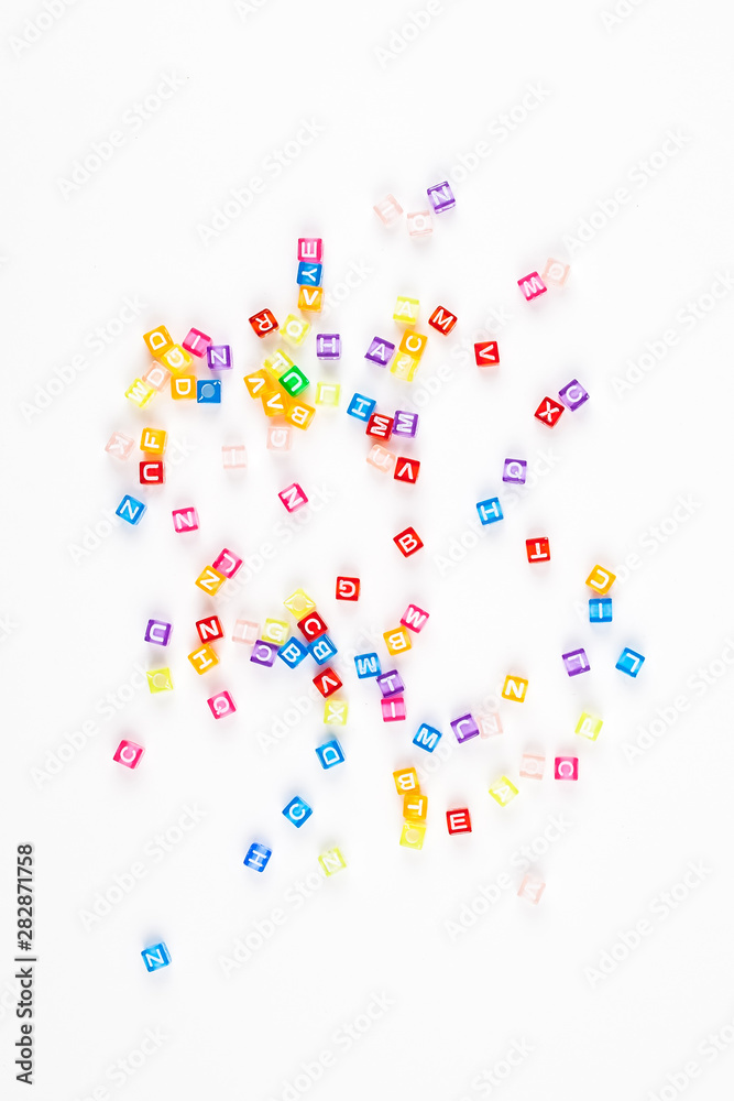 Multicolor alphabet on white background