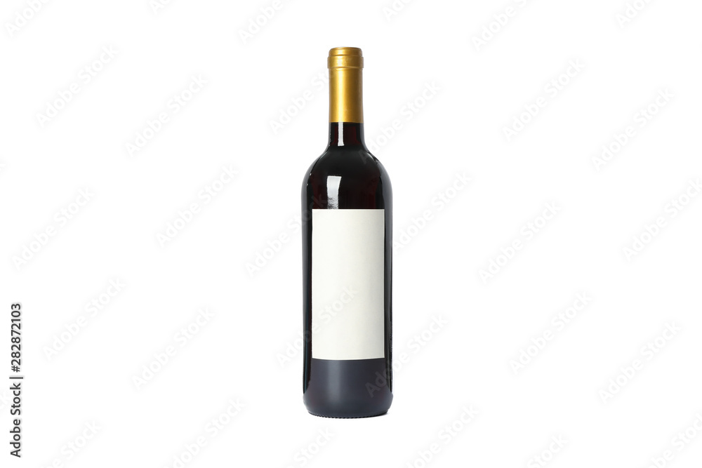 Bottle of red wine with empty space isolated on white background Bottle of red wine with empty space isolated on white background