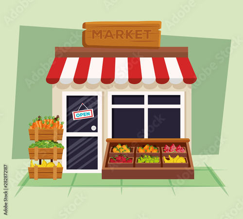 fresh vegetables and fruits natural store