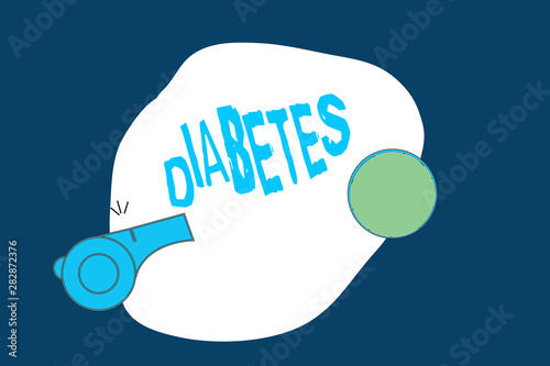 Conceptual hand writing showing Diabetes. Business photo text disease in which bodys ability to hormone insulin is impaired. photo