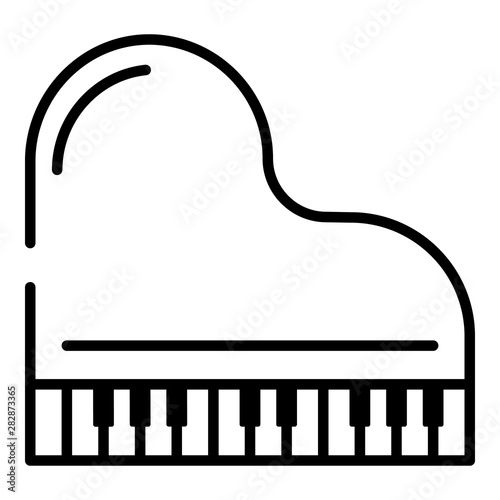 Top view grand piano icon. Outline top view grand piano vector icon for web design isolated on white background