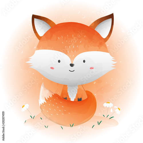 Cute baby fox