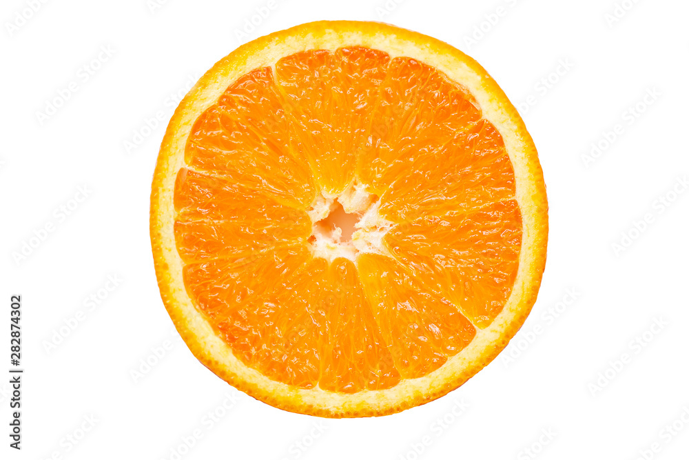 Slice of orange fruit isolated clipping path Slice of orange fruit isolated clipping path