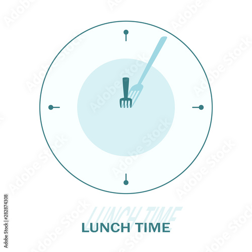 Clock with fork like clock hand