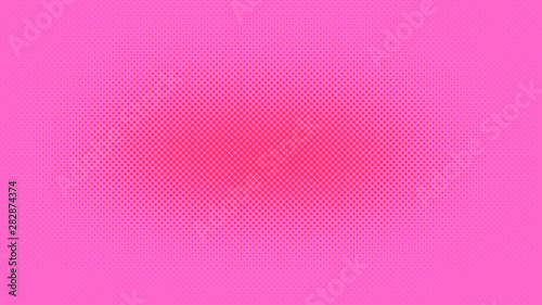 Pink and magenta retro pop art background with halftone dots design