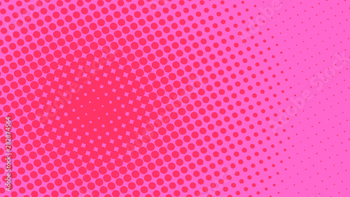Magenta and pink dotted background in pop art retro style, vector illustration