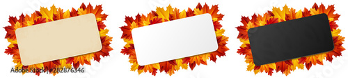Herbst Blätter Laub Banner Vorlagen Set isoliert