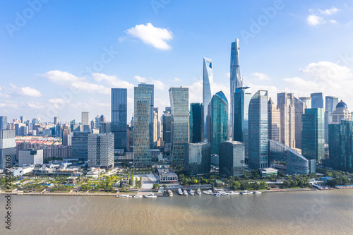 parnoramic city skyline in shanghai china © THINK b