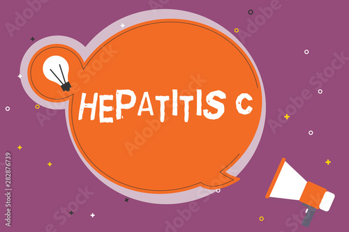 Writing note showing Hepatitis C. Business photo showcasing Inflammation of the liver due to a viral infection Liver disease.