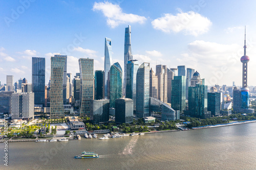 parnoramic city skyline in shanghai china photo