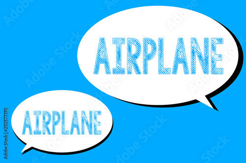 Word writing text Airplane. Business concept for Aircraft Vehicle designed for travel aerial transportation.