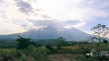 African sky with mountain and landscape