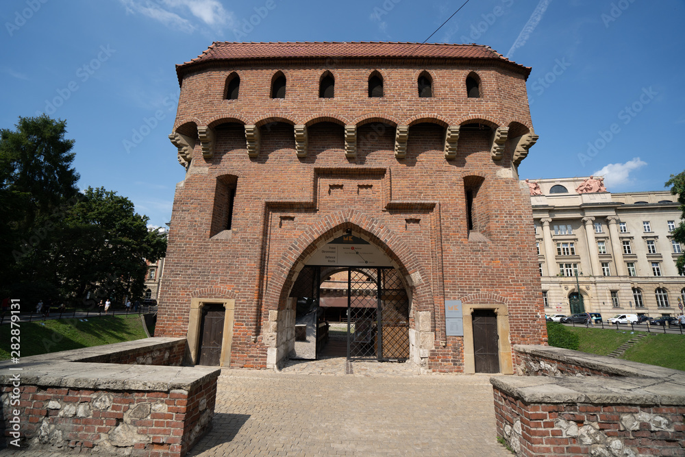 Barbican in Krakow. Poland. Sunny day