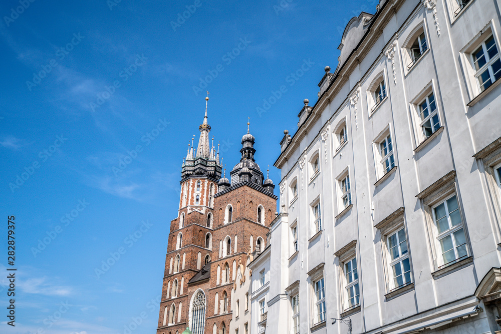 St. Mary's Basilica in Krakow. Sunny day