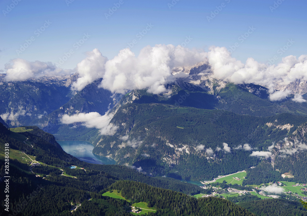 View of Konigsee lake in the Bavarian Alps, Germany, Europe