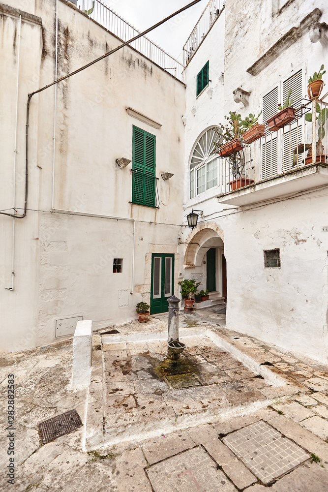 Wonderful architecture of the old town Ostuni, Bari, Italy.