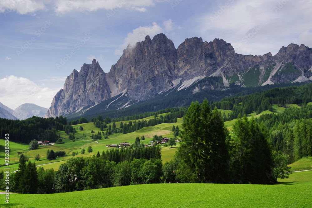 Alpine landscape of Cristallo Group, Dolomites, Italy
