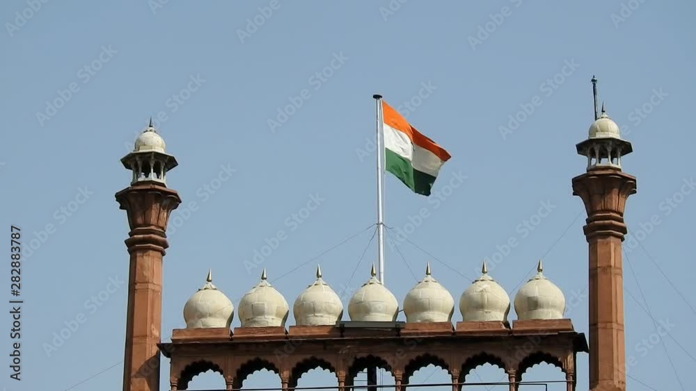 Indian Flag on Red Fort Stock Video | Adobe Stock