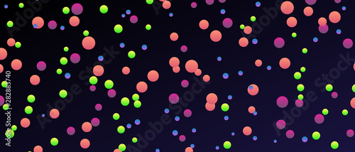 Polka dots paper colorful Confetti on a black background Banne