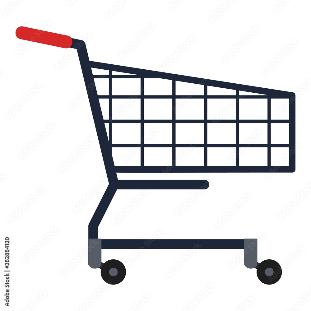 Empty shop cart icon. Flat illustration of empty shop cart vector icon for web design Empty shop cart icon. Flat illustration of empty shop cart vector icon for web design