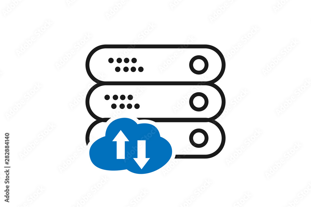Modern cloud database or cloud server icon vector Modern cloud database or cloud server icon vector
