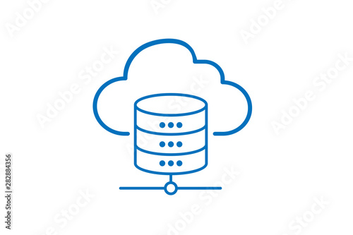 Modern cloud database or cloud server icon vector