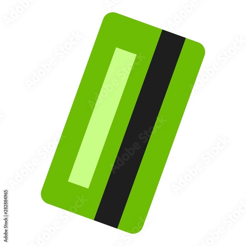 Green bank card icon. Flat illustration of green bank card vector icon for web design