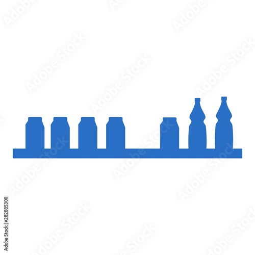 Household bottle shelf icon. Flat illustration of household bottle shelf vector icon for web design