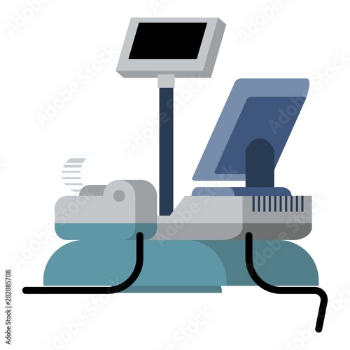 Computer cashier design icon. Flat illustration of computer cashier design vector icon for web design