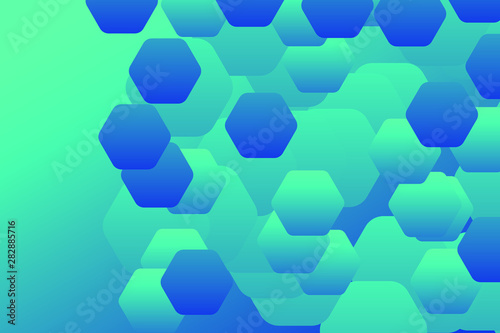  Abstract transparent geometric shapes backdrop. Hexagons bokeh background 