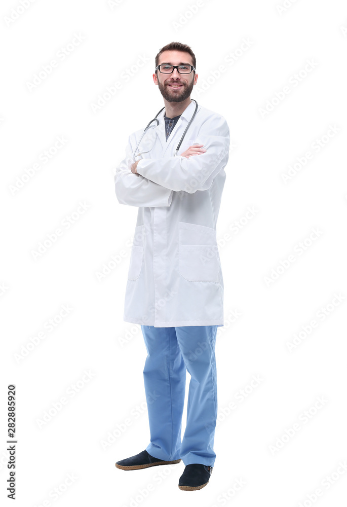 in full growth. portrait of a qualified physician therapist in full growth. portrait of a qualified physician therapist