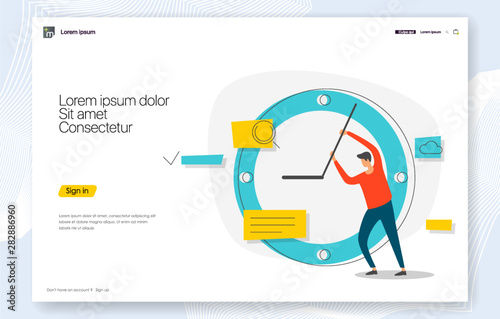 Creative concepts of web page design for website and mobile website development. Seo landing page. Successful organization of their tasks. Flat vector illustration.