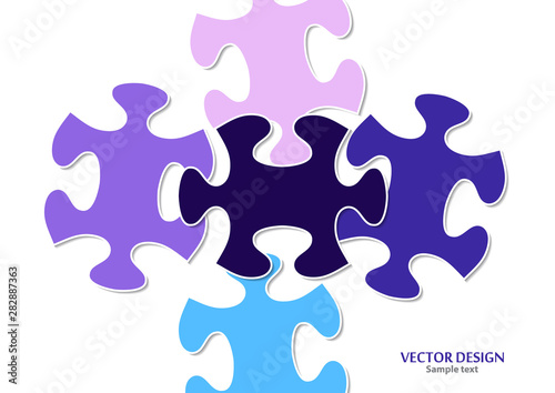 Abstract background from bright puzzle pieces. The composition is an unfinished puzzle.