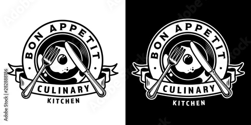 Vintage cooking monochrome badge