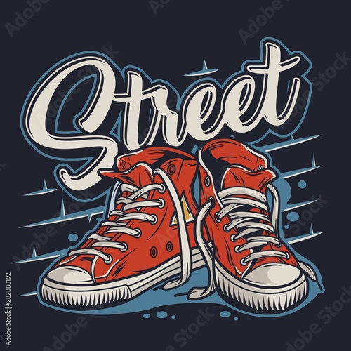 Vintage college style colorful label