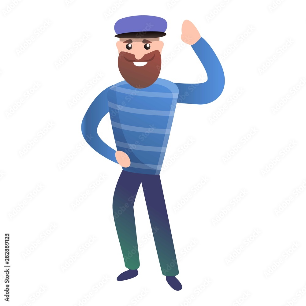 Sailor say hi icon. Cartoon of sailor say hi vector icon for web design isolated on white background Sailor say hi icon. Cartoon of sailor say hi vector icon for web design isolated on white background