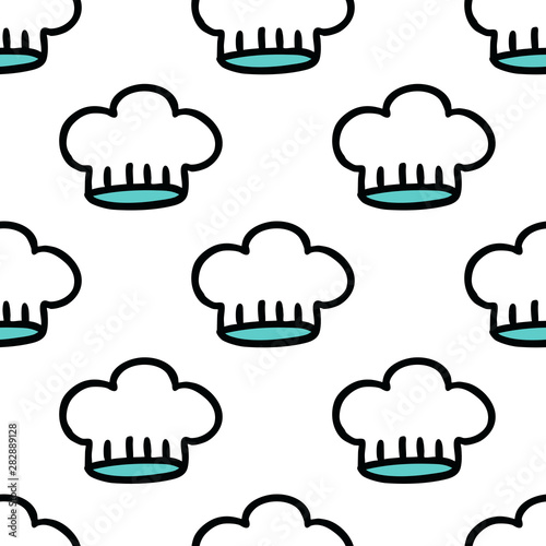 chef hat seamless doodle pattern