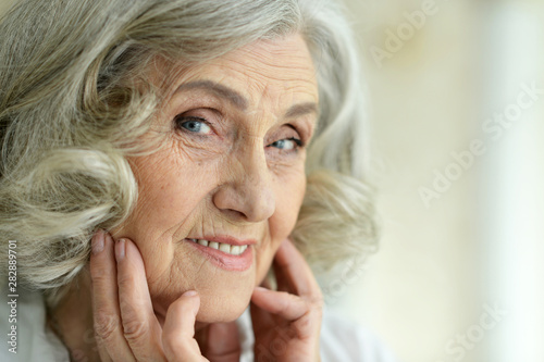 Portrait of beautiful smiling senior woman posing