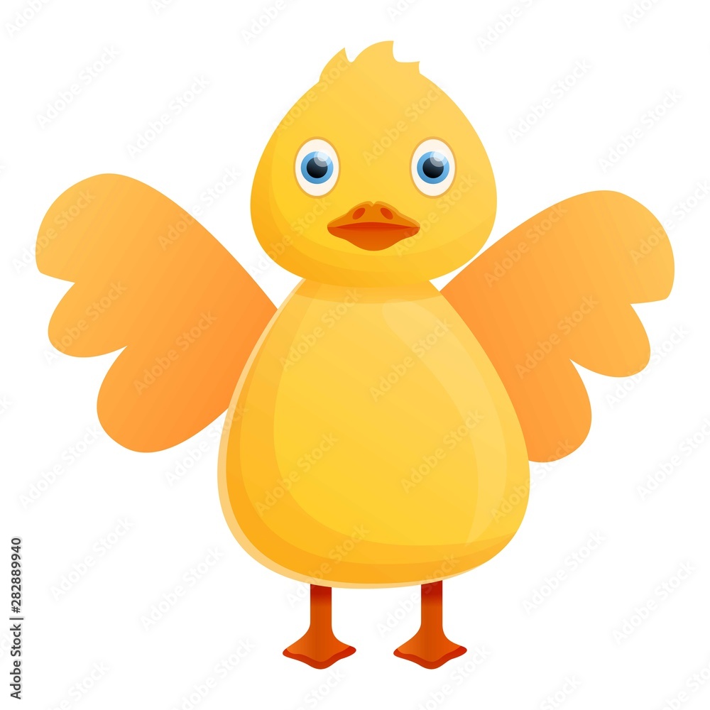 Yellow duck wings icon. Cartoon of yellow duck wings vector icon for web design isolated on white background