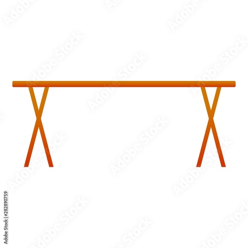 Wood long table icon. Cartoon of wood long table vector icon for web design isolated on white background