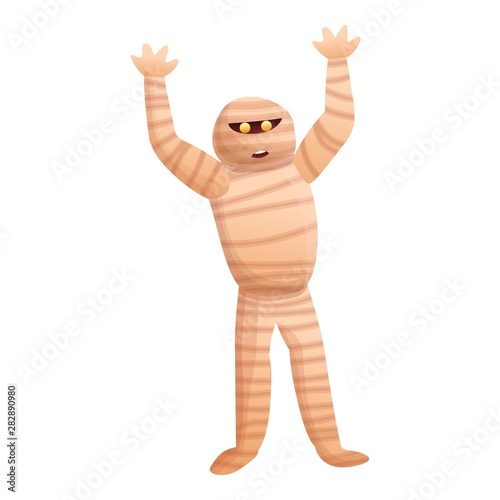 Mummy hands up icon. Cartoon of mummy hands up vector icon for web design isolated on white background