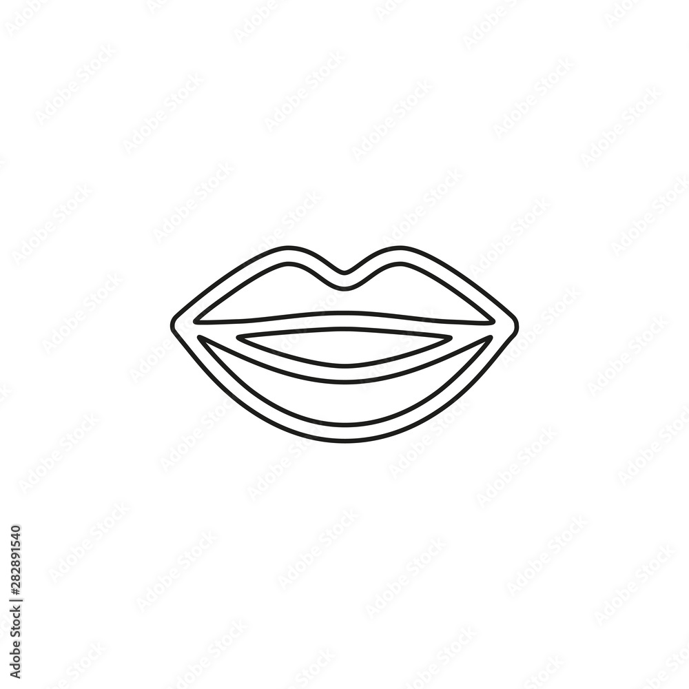 Naklejka premium vector lips illustration - kiss icon