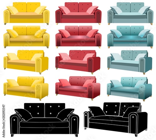 A set of comfortable sofas with different turns